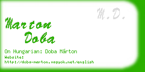marton doba business card