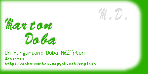 marton doba business card